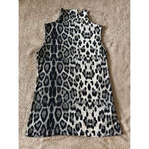 Aprll Women’s Top Size Medium White Leopard Print